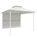 Outsunny 3x3m Metal Garden Gazebo with Curtains, Storage Pockets and Ceiling Hook, Cream White