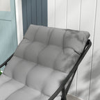 Garden Armchair with Padded Cushion, in Steel and Polyester, 62x110x88 cm, Gray and Black - Borgè