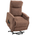Lift Relax Chair with 8 Massage Points, 135° Reclining and 2 Remote Controls, Brown