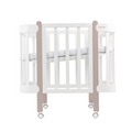Nika bed, Width 70 cm, White Base, Cappuccino Legs