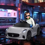 12V Maserati Gran Turismo Folgore Children's Car with Remote Control, Age 3-5 Years, Grey