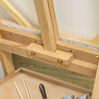 Vinsetto Height-Adjustable Painter's Easel with Drawer, Beech Wood, 43.5x43x150-190 cm