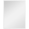 HOMCOM Rectangular Wall-Mounted Bathroom Mirror with Hooks, Glass and MDF Bedroom Mirror, 70x90 cm, White