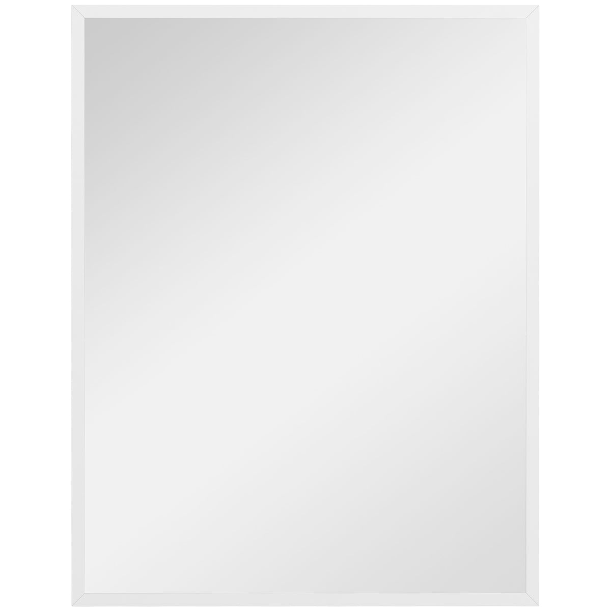 HOMCOM Rectangular Wall-Mounted Bathroom Mirror with Hooks, Glass and MDF Bedroom Mirror, 70x90 cm, White