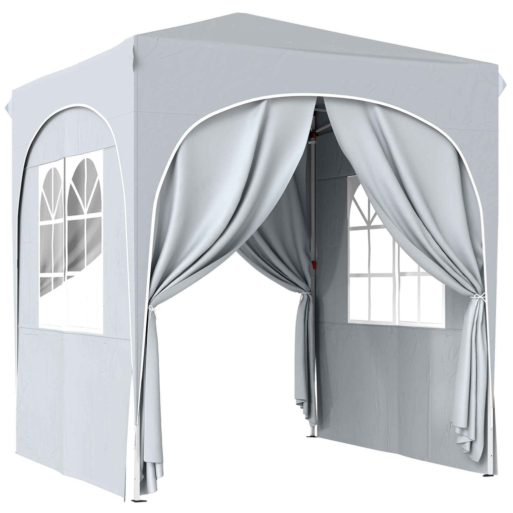 Outsunny Folding Gazebo Portable Garden Gazebo UPF50+ 2x2m Light Grey