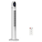 Tower Fan for Bedroom, 70° Oscillating Floor Fan, 4 Modes, 3 Speeds, 24-Hour Timer, White