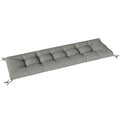 Outsunny Outdoor Chaise Lounge Cushion UV50+, 198 x 65 cm, Light Grey