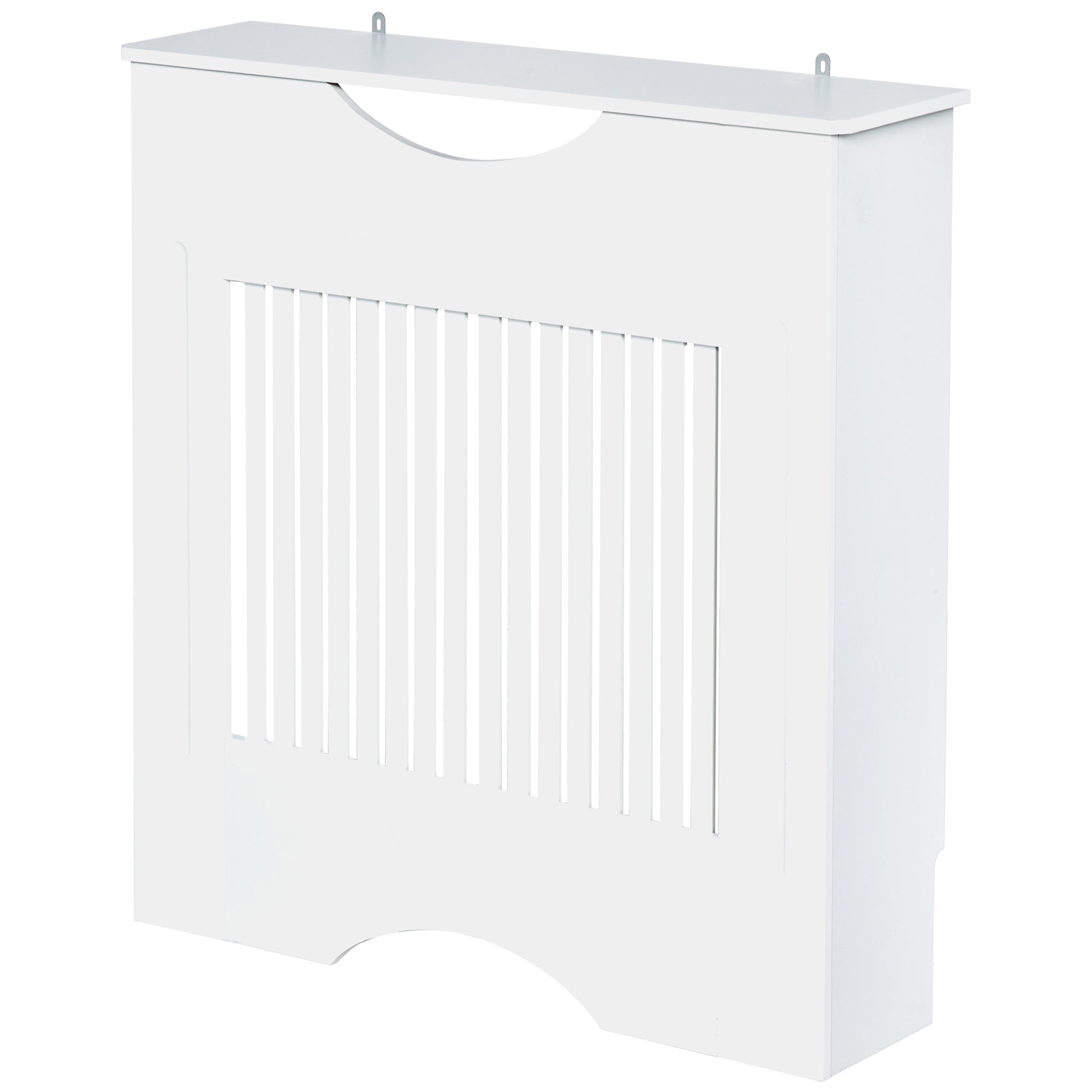 White MDF Radiator Cover with Support Top and Anti-Tip Design, 78x19x82 cm