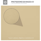 Replacement Cover for Gazebo 4x3 m in Anti-UV Polyester with 2 Tier Roof, Cream