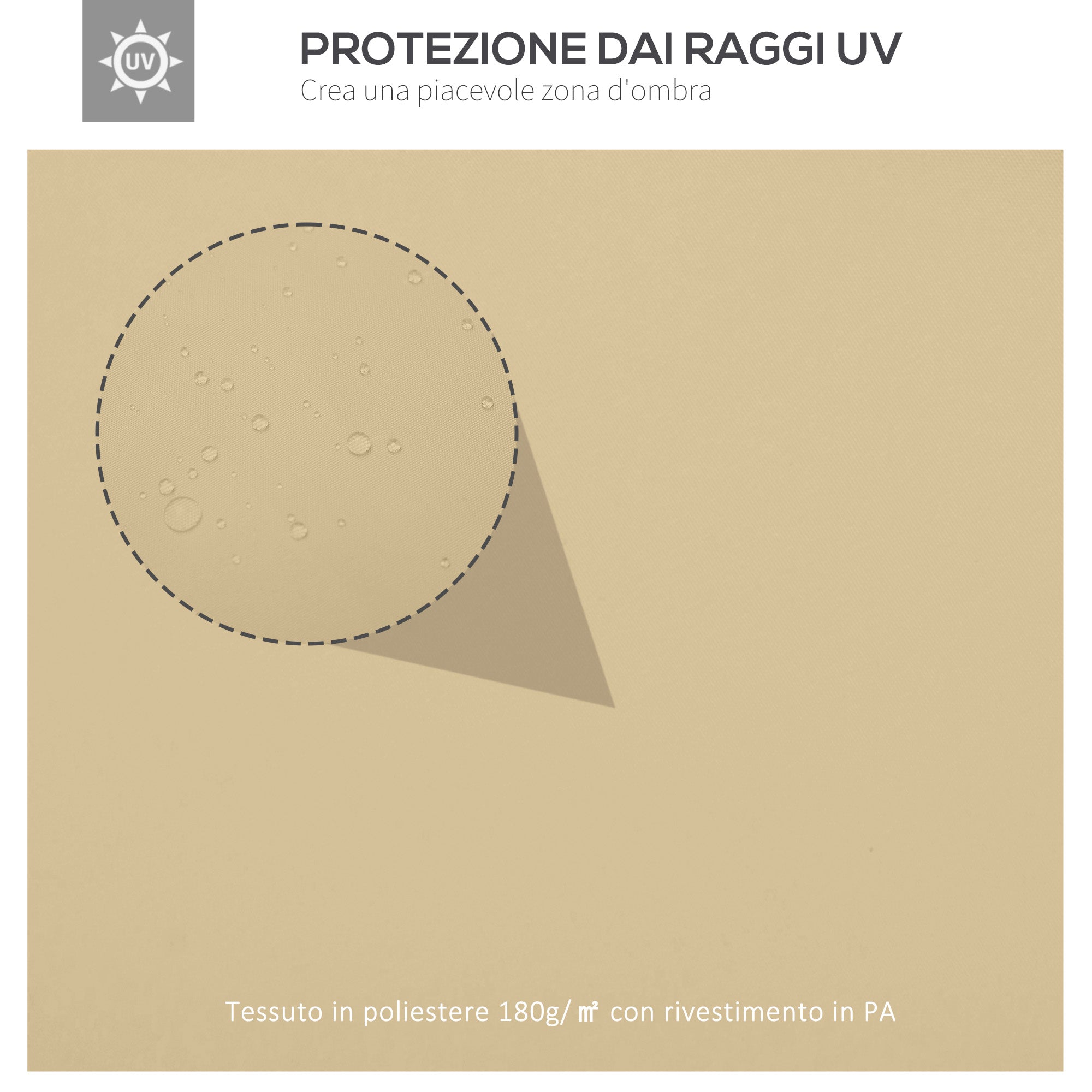 Replacement Cover for Gazebo 4x3 m in Anti-UV Polyester with 2 Tier Roof, Cream