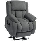 Lift Massage Reclining Chair with 2 Pockets and Remote Control, 93x104x105 cm, Grey