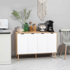 HOMCOM Storage Unit with 2 Adjustable Shelves, Pine Wood, 120x35x77.4 cm, Wood and White