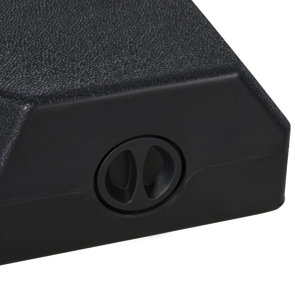 Umbrella Base with Central Pole, 4 Black Plastic Tiles to Fill with Water or Sand 80x80x56cm