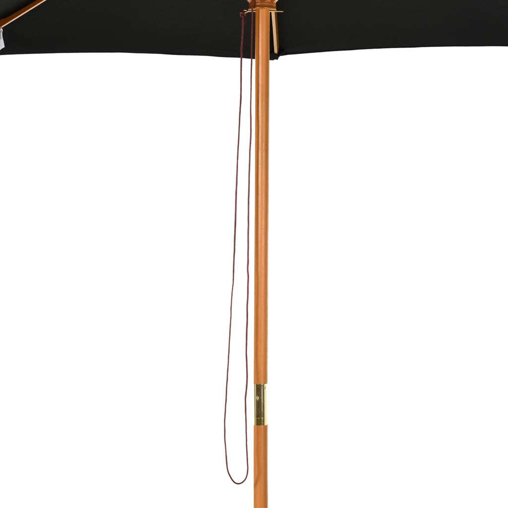Outsunny 3m Garden Umbrella with Wooden Pole, 8 Ribs and Polyester Sunshade, Black