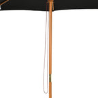 Outsunny 3m Garden Umbrella with Wooden Pole, 8 Ribs and Polyester Sunshade, Black