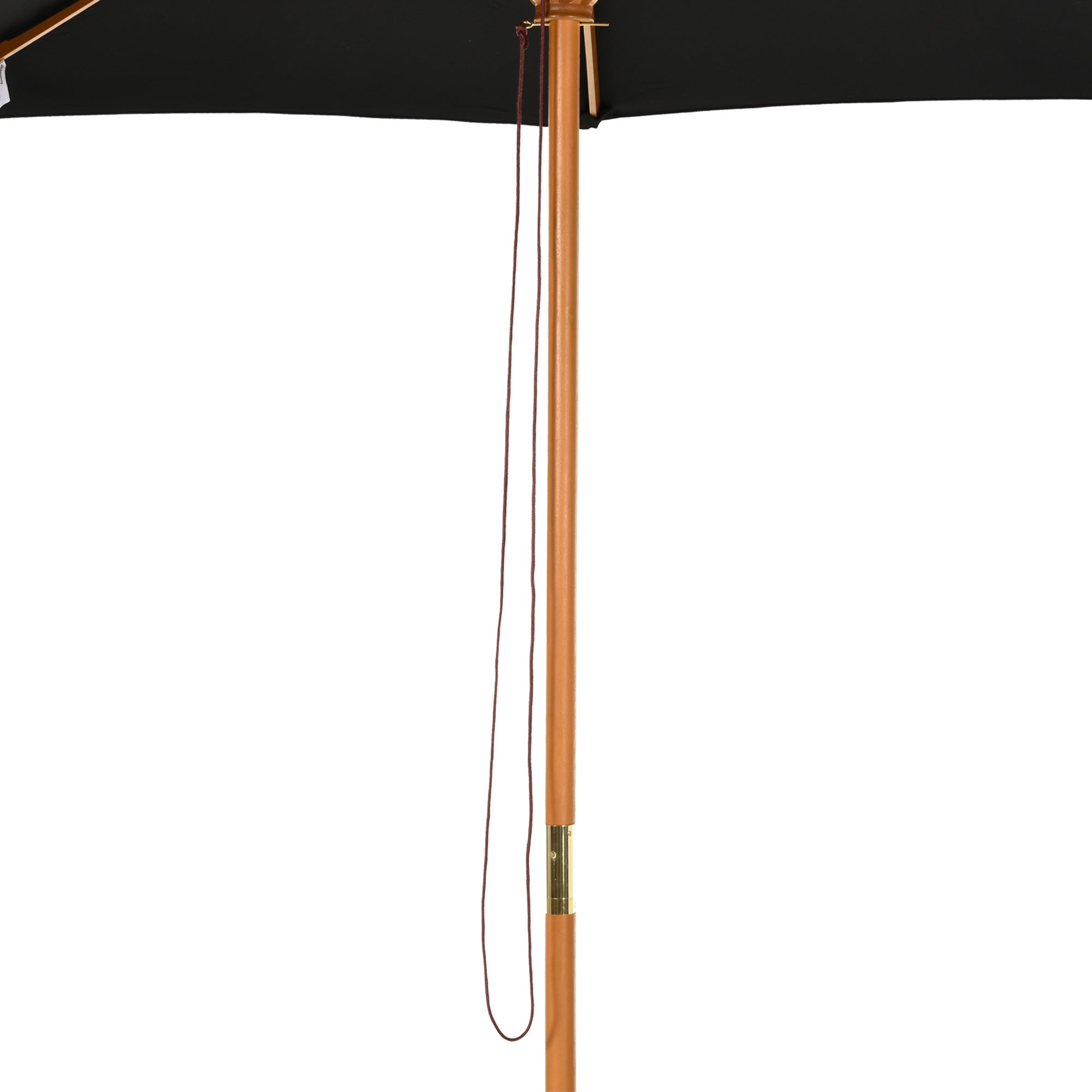 Outsunny 3m Garden Umbrella with Wooden Pole, 8 Ribs and Polyester Sunshade, Black