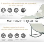 Outsunny Set of 2 Folding Garden Loungers, Aluminum and Textilene Sun Lounger, 61x165x63 cm