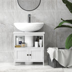 Under-Sink Cabinet with Shelf and Cabinet, U-Shaped and 2 Doors, 60x30x60 cm, White