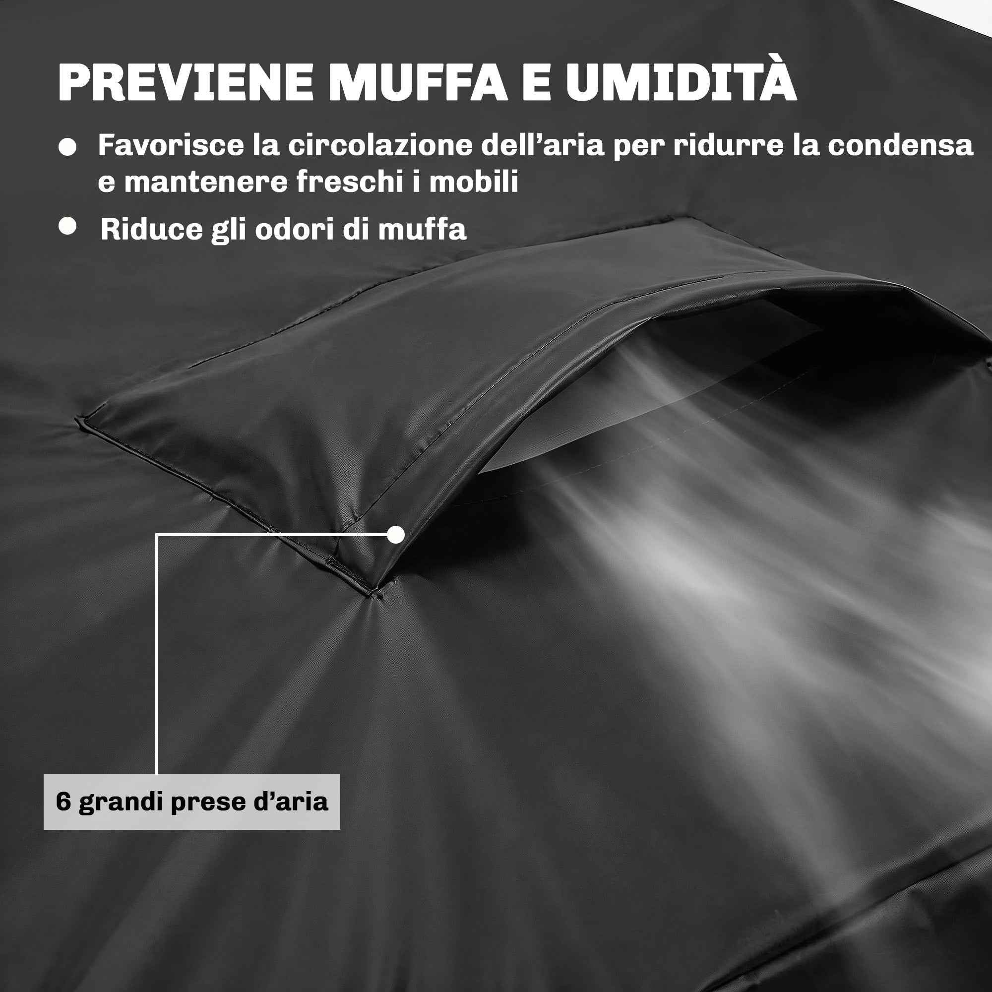 Outsunny 4-Piece Waterproof Garden Furniture Covers, Black