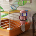 PawHut 5-Level Hamster Cage with Tubes, Wheel, Ladders, House and Bottle, 46x30x58 cm, Orange