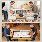 SPORTNOW 13-in-1 Folding Game Table with Foosball, Ping Pong, Hockey, Billiards, Chess and More, Walnut