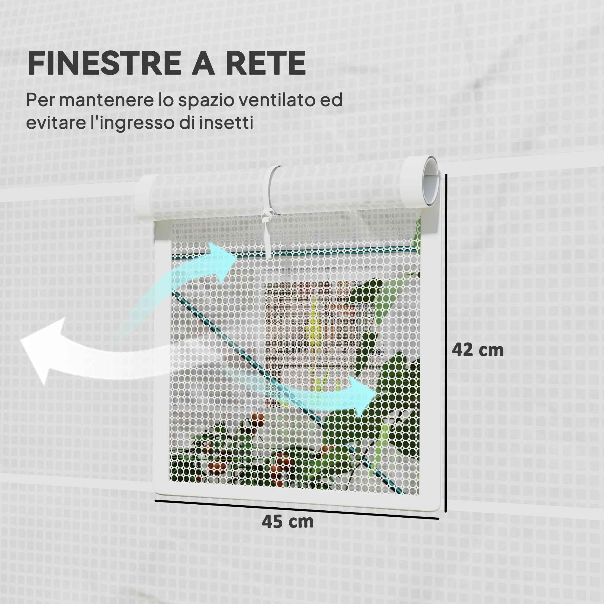Outsunny 2.5x2x2m Steel Frame Tunnel Greenhouse with 4 PE Windows, White