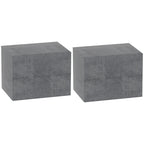 Set of 2 Floating Bedside Tables with 2 Drawers Modern and Space-Saving, 40x29x30 cm, Cement Grey