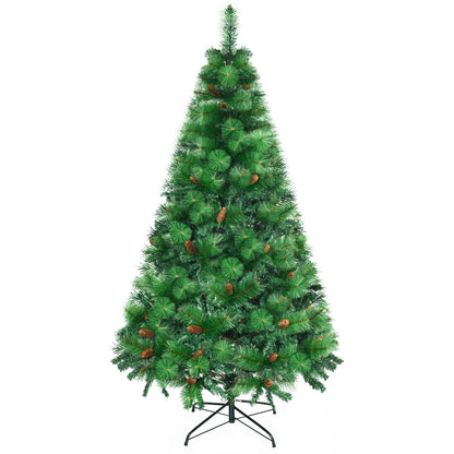 Fireproof Indoor Decorated Christmas Tree with 782 Branches and Metal Base, Φ116x180 cm, Green