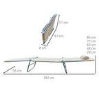 Outsunny Set of 2 Folding Sun Loungers with 4-Level Reclining Backrest, Metal and Mesh Fabric, Beige