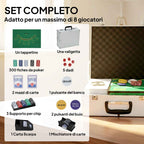 SPORTNOW Poker Set with 300 Chips, Card Shuffler and Dealer, Mat, 5 Dice, Dealer Button and Case