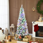 Snow-Covered Christmas Tree with 180 LED Lights, 11 Effects and 479 Branches, Ø65x180 cm, Green and White