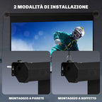 HOMCOM 120" 16:9 Motorized Projector Screen with Remote Control, Wall and Ceiling Mount, Black