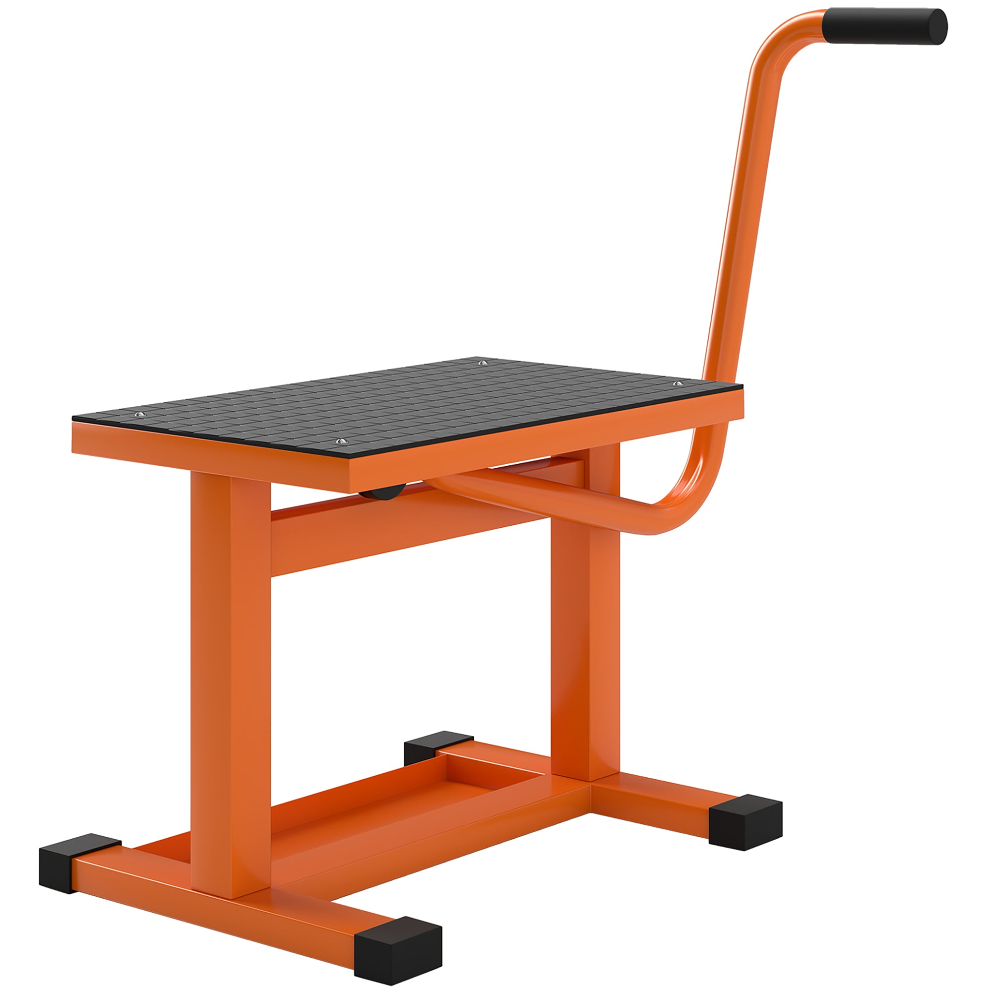 Motorcycle Stand Max 150 kg in Metal with Rubber Surface and Crank, 48x34x43 cm, Orange