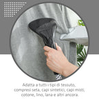 1.4L Vertical Steam Iron with Extendable Rod and 2 Wheels, in ABS and PP, 26x21.5x29 cm, Black