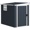 Steel Garden Shed 1.2x1.9 m with Lockable Door and Air Vents, Dark Gray