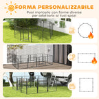 PawHut 12-Panel Modular Dog Playpen, 80x100 cm, Foldable, with Steel Door and 12 Pegs, Grey