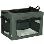 PawHut Pet Carrier for Mini Dogs and Cats with Cushion, Carry Bag and Mesh Doors, 60x42x42 cm, Grey