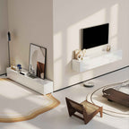 HOMCOM Wall-Mounted TV Stand for up to 75" with Pressure-Close Doors, 180x33x30 cm, Gloss White