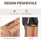 HOMCOM Tripod Easel with Drawer, Palette and Adjustable Shoulder Strap, Beech Wood, Wood Color