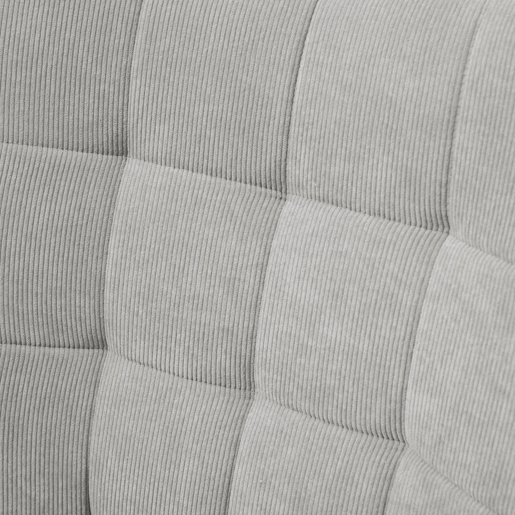 Relaxing Chair with Footstool in Corduroy with High Back and Armrests, Grey