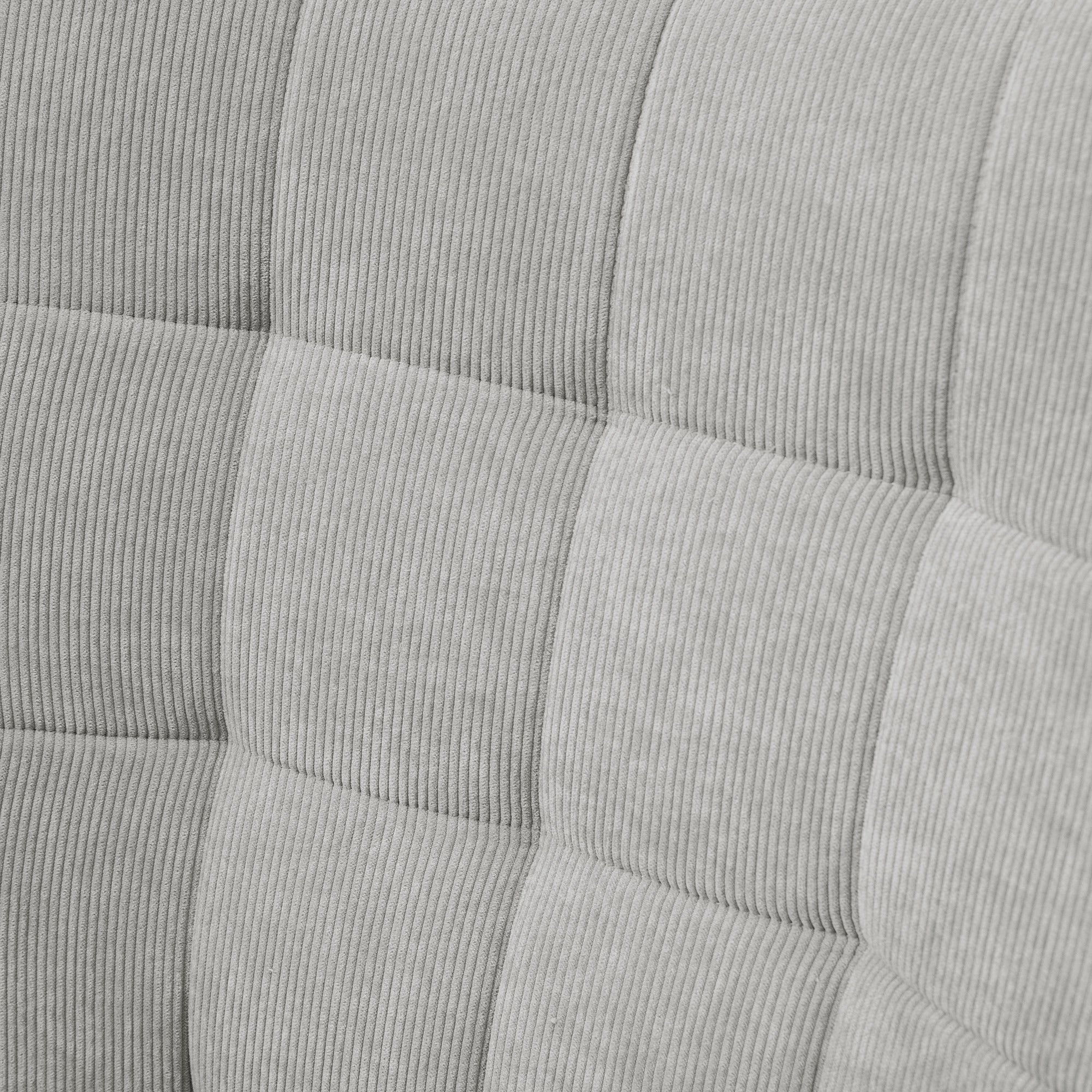 Relaxing Chair with Footstool in Corduroy with High Back and Armrests, Grey