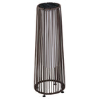 Outsunny Solar Garden Lantern with LED Light in Rattan and Metal, Ø21.5x61cm, Brown
