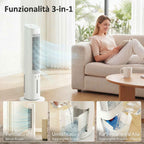 HOMCOM 3-in-1 Air Cooler, Tower, 3 Litre Tank, Portable, White.