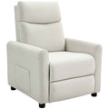 HOMCOM Reclining Chair 135° max in Linen Effect Fabric, Foam, Steel and Wood, 73x86x100 cm, Cream White