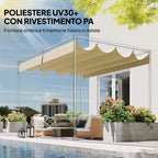 Outsunny Outdoor Pergola Cover Anti-UV in Beige Polyester with 8 Drainage Holes, 392x350 cm