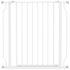 Extendable and Adjustable Dog Gate for Stairs and Doors, Made of Steel and ABS, 75-85x76 cm, White