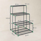 Outsunny 4-Tier Steel Plant Stand, 94x84x110cm, Dark Green