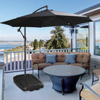 Fillable Arm Umbrella Base up to 75kg with T-Base Included, 80x60x17cm, Black