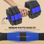 SPORTNOW 6-in-1 Plastic and Sand Gym Weight Set, Can Be Used as Kettlebell, Dumbbell, Barbell, Stand, Blue