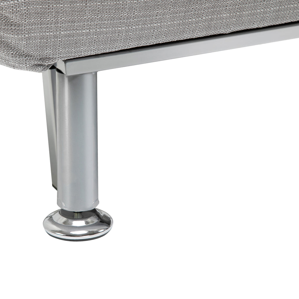 HOMCOM Armchair Bed in Iron and Cotton with Striped Cushion 75 x 70 x 75cm Gray - Borgè